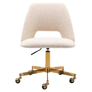 Belmont Fabric Office Chair, Cream / Gold by Life Interiors, a Chairs for sale on Style Sourcebook
