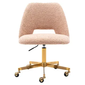 Belmont Teddy Fabric Office Chair, Nude / Gold by Life Interiors, a Chairs for sale on Style Sourcebook