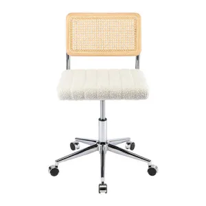 Blake Rattan & Boucle Fabric Office Chair by Life Interiors, a Chairs for sale on Style Sourcebook