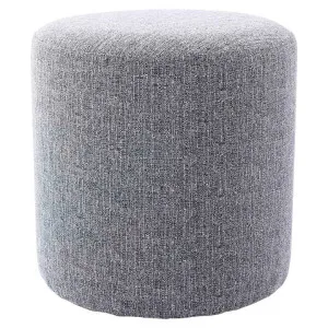 Juliette Fabric Round Ottoman Stool, Light Grey by Life Interiors, a Ottomans for sale on Style Sourcebook
