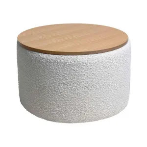 Mabel Boucle Fabric Round Storage Ottoman by Life Interiors, a Ottomans for sale on Style Sourcebook