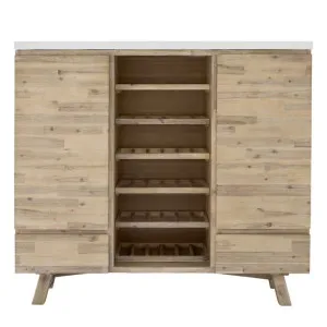 Nova Bar Cabinet Acacia and White Concrete by James Lane, a Wine Racks for sale on Style Sourcebook