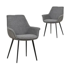 Set of 2 - Nola Fabric Dining Chair - Spec Charcoal by Interior Secrets - AfterPay Available by Interior Secrets, a Dining Chairs for sale on Style Sourcebook