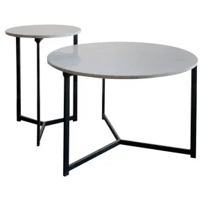Dakota 2 Piece Marble & Iron Round Nested Coffee Table Set, 71/43cm by Tantra, a Coffee Table for sale on Style Sourcebook