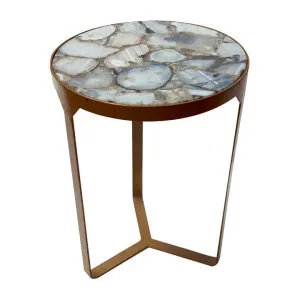 Piya Agate & Iron Round Side Table by Tantra, a Side Table for sale on Style Sourcebook