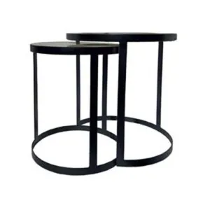 Retreat 2 Piece Marble & Iron Round Nested Side Table Set by Tantra, a Side Table for sale on Style Sourcebook