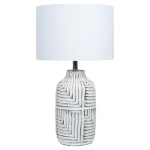 White Fern Mango Wood Base Table Lamp by Tantra, a Table & Bedside Lamps for sale on Style Sourcebook
