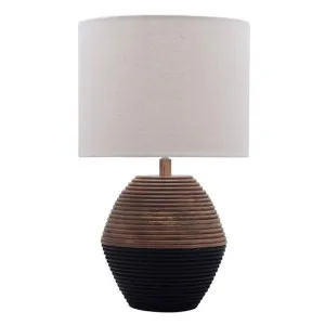 Black Bangles Ribbed Timber Base Table Lamp by Tantra, a Table & Bedside Lamps for sale on Style Sourcebook