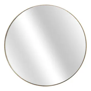 Ryleigh Iron Frame Round Wall Mirror, 80cm, Gold by Tantra, a Mirrors for sale on Style Sourcebook