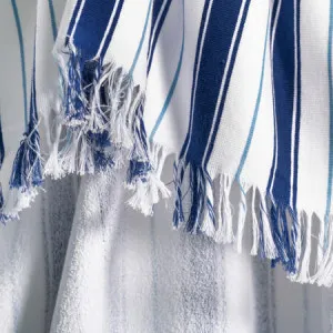 Canningvale Portofino Stripe Beach Blanket - Blue, 100% Cotton by Canningvale, a Outdoor Accessories for sale on Style Sourcebook