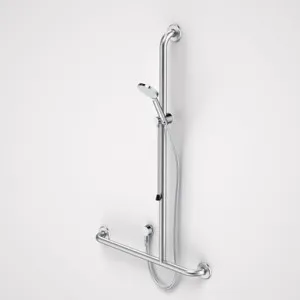 Care Support Accessible Shower Set With Inverted T Rail Rh Chrome | Made From Stainless Steel In Chrome Finish By Caroma by Caroma, a Showers for sale on Style Sourcebook