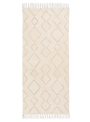 Jahna Cream Tribal Washable Bath Mat by Miss Amara, a Shag Rugs for sale on Style Sourcebook