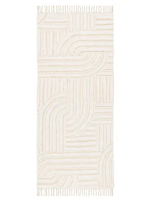 Etta Ivory Geometric Washable Runner Rug by Miss Amara, a Shag Rugs for sale on Style Sourcebook