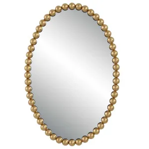 Esther Oval Wall Mirror Gold 51cm x 76cm by Luxe Mirrors, a Mirrors for sale on Style Sourcebook