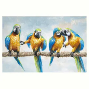 "Portrait of Gold & Blue Macaws" Stretched Canvas Wall Art Print, 90cm by PNC Imports, a Artwork & Wall Decor for sale on Style Sourcebook