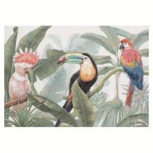 "Tropical Avian Trio" Stretched Canvas Wall Art Print, 100cm by PNC Imports, a Artwork & Wall Decor for sale on Style Sourcebook