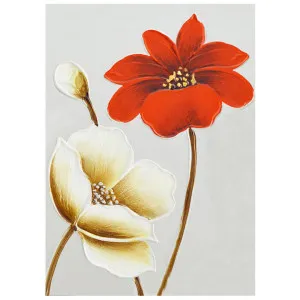 "Dual Poppy Harmony" Stretched Canvas Wall Art Painting, 70cm by PNC Imports, a Artwork & Wall Decor for sale on Style Sourcebook
