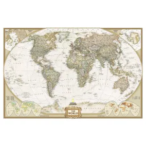 "National Geographic World Map" Stretched Canvas Wall Art Print, 90cm by PNC Imports, a Artwork & Wall Decor for sale on Style Sourcebook