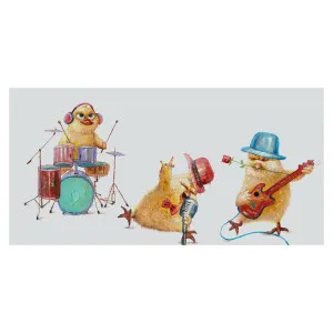 "Chicken Band" Stretched Canvas Wall Art Print, 80cm by PNC Imports, a Artwork & Wall Decor for sale on Style Sourcebook