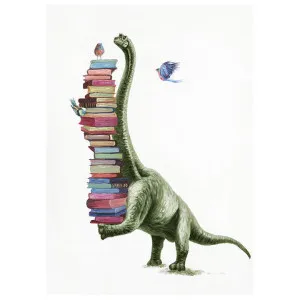 "Diplodocus Librarian" Stretched Canvas Wall Art Print, 70cm by PNC Imports, a Artwork & Wall Decor for sale on Style Sourcebook