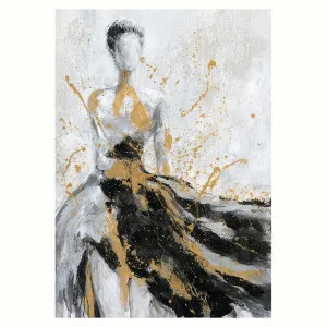 "Monochrome Glamour in Gilded Elegance" Stretched Canvas Wall Art Print, 100cm by PNC Imports, a Artwork & Wall Decor for sale on Style Sourcebook