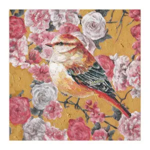 "Sparrow & Multiflora Rose" Stretched Canvas Wall Art Print, Type B, 50cm by PNC Imports, a Artwork & Wall Decor for sale on Style Sourcebook