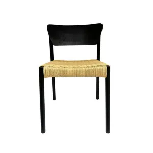 Ex Display - Filiberto Natural Rope Seat Dining Chair - Black - LAST ONE by Interior Secrets - AfterPay Available by Interior Secrets, a Dining Chairs for sale on Style Sourcebook