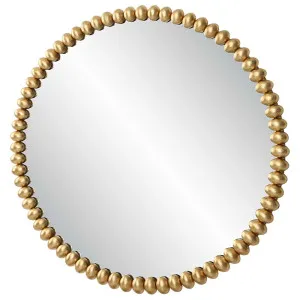 Esther Round Wall Mirror Gold 105cm by Luxe Mirrors, a Mirrors for sale on Style Sourcebook