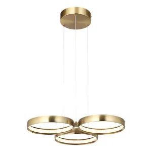 Olympus Aluminium Dimmable LED Ring Pendant Light, 3 Light, CCT, Gold by Cougar Lighting, a Pendant Lighting for sale on Style Sourcebook