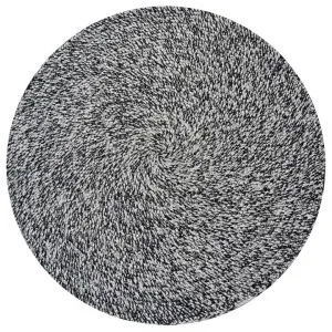 Orbit No.6223 Handwoven Indoor / Outdoor Round Rug, 150cm, Ivory / Black by Rug Club, a Outdoor Rugs for sale on Style Sourcebook