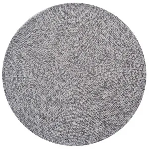 Orbit No.6223 Handwoven Indoor / Outdoor Round Rug, 120cm, Ivory / Grey by Rug Club, a Outdoor Rugs for sale on Style Sourcebook