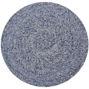 Orbit No.6223 Handwoven Indoor / Outdoor Round Rug, 150cm, Ivory / Navy by Rug Club, a Outdoor Rugs for sale on Style Sourcebook