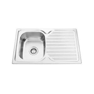 Arial Single Left Sink 1th 780x480 Stainless Steel by BAD UND KUCHE, a Kitchen Sinks for sale on Style Sourcebook