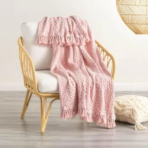 Renee Taylor Alysian Washed Cotton Textured Blush Throw by null, a Throws for sale on Style Sourcebook