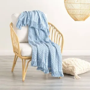 Renee Taylor Alysian Washed Cotton Textured Sky Throw by null, a Throws for sale on Style Sourcebook