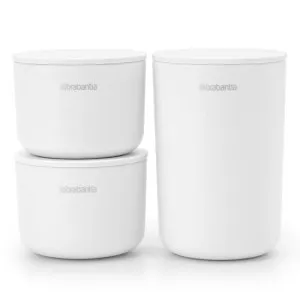 Brabantia 3 Piece Stackable Storage Pot Set, White by Brabantia, a Bathroom Accessories for sale on Style Sourcebook