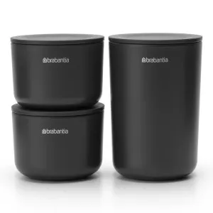 Brabantia 3 Piece Stackable Storage Pot Set, Dark Grey by Brabantia, a Bathroom Accessories for sale on Style Sourcebook