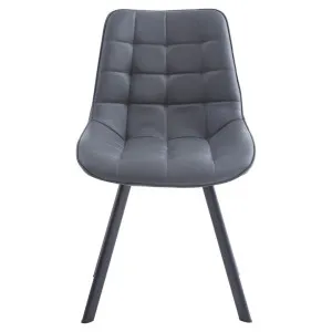 Dyva Faux Leather Dining Chair, Dark Grey by Viterbo Modern Furniture, a Dining Chairs for sale on Style Sourcebook