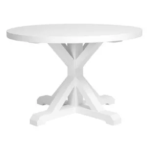 Deckler Round Dining Table White - 120 x 120 x 77cm by Elme Living, a Dining Tables for sale on Style Sourcebook