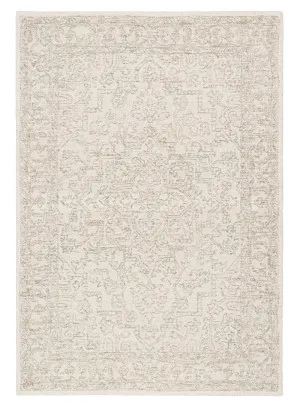 Keena Ivory Green Medallion Tufted Wool Rug by Miss Amara, a Persian Rugs for sale on Style Sourcebook