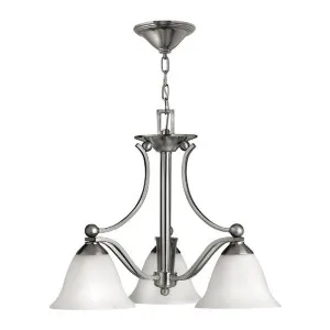 Bolla Glass & Metal Chandelier, 3 Light by Elstead Lighting, a Chandeliers for sale on Style Sourcebook