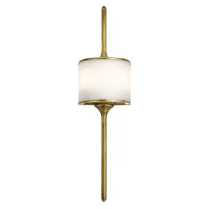 Mona IP44 Metal & Glass Wall Light, Large, Natural Brass by Elstead Lighting, a Wall Lighting for sale on Style Sourcebook