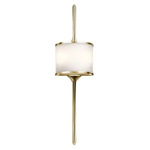 Mona IP44 Metal & Glass Wall Light, Large, Polished Brass by Elstead Lighting, a Wall Lighting for sale on Style Sourcebook