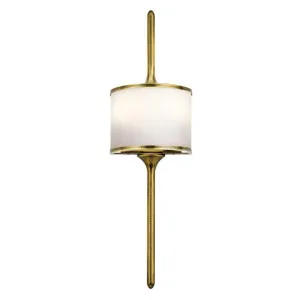 Mona IP44 Metal & Glass Wall Light, Small, Natural Brass by Elstead Lighting, a Wall Lighting for sale on Style Sourcebook