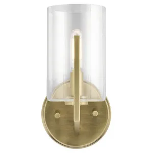 Nye Steel & Glass Wall Light, Brushed Brass by Quintiesse, a Wall Lighting for sale on Style Sourcebook