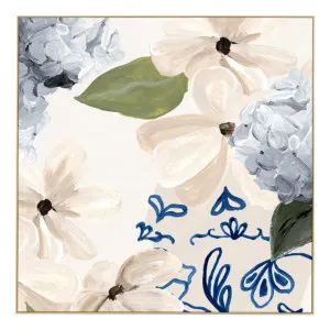 Botanic Blue 1 Box Framed Canvas in 62 x 62cm by OzDesignFurniture, a Painted Canvases for sale on Style Sourcebook