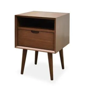 Ex Display - Asta SQ Wooden Bedside Table - Walnut by Interior Secrets - AfterPay Available by Interior Secrets, a Bedside Tables for sale on Style Sourcebook