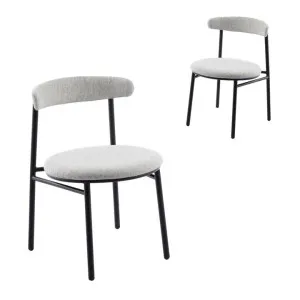 Ex Display - Set of 2 Oneal Fabric Dining Chair - Silver Grey with Black Legs by Interior Secrets - AfterPay Available by Interior Secrets, a Dining Chairs for sale on Style Sourcebook
