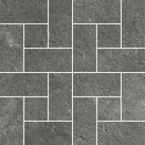 OmniStone Windmill Charcoal Silk Mosaic Tile by Beaumont Tiles, a Mosaic Tiles for sale on Style Sourcebook