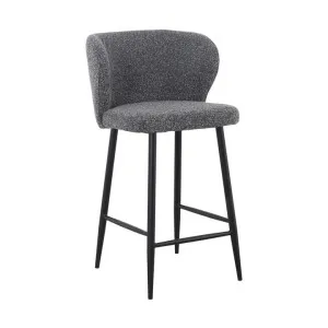 Set of 2 - Perkins 65cm Bar Stool - Anthracite Grey Boucle by Interior Secrets - AfterPay Available by Interior Secrets, a Bar Stools for sale on Style Sourcebook